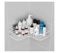 SAPIIKEF Mensola da Bagno a Parete, mensole angolari portaoggetti, Porta Shampoo, Porta Cosmetici, Cestino for Scarico Doccia in Ferro, Organizer for Bagno(1pc Triangle White)