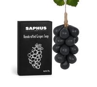 Sapone a forma di uva, barra di processo naturale a freddo per bagno e corpo, sapone decorativo regalo in elegante confezione regalo, nero