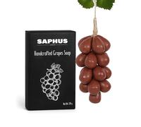 Sapone a forma di uva, barra di processo naturale a freddo per bagno e corpo, sapone decorativo regalo in elegante confezione regalo, rosso