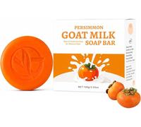 Sapone al cachi, detergente idratante per il corpo, sapone al cachi e latte di capra, saponetta detergente profonda per viso e corpo, per pelli secche