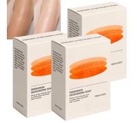 Sapone al cachi per l'odore degli anziani, barra detergente per il corpo deodorante con morbido profumo di lavanda, estratto di frutta rinfrescante per la cura del bagno (3pcs)
