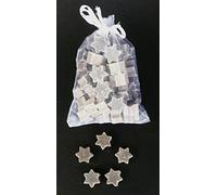Sapone al latte di pecora Florex a forma di mini stella, 50 pezzi, all'elleboro, in una bomboniera in sacchetto di organza.