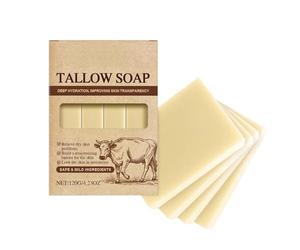 Sapone Al Sego Di Manzo Puro E Naturale, Saponetta Artigianale A Base Di Sego Per Una Detersione Profonda, Idratazione Intensa E Nutrizione Prolungata, Adatta Alle Pelli Sensibili E Secche