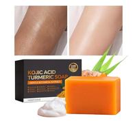 Sapone alla curcuma all'acido cogico 100 g con retinolo, collagene, vitamine C, E e acido ialuronico - saponetta da bagno delicata a base vegetale per la rimozione delle macchie scure, lo sbiadimento