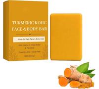 Sapone alla curcuma per viso e corpo, detergente profondo, con vitamina C, burro di karité e oli vegetali per uniformare l'incarnato