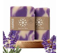 Sapone alla Lavanda Artigianale e Vegano - Sapone in Barra Naturale, Viso Mani e Corpo | Rilassante, Lenitivo e Idratante | Realizzato in Spagna con ingredienti Biodegradabili | 100 g (2, Lavanda)