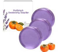 Sapone alla lavanda cachi per controllare gli odori corporei, deodorante per l'odore del corpo, detergente profondo, nutriente per viso e corpo, deodorante da bagno per donne e uomini (3)