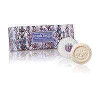 Sapone alla lavanda, forma rotonda, 3 pezzi ognuno da 100 g, sapone fatto a mano di Fiorentino (etichetta in lingua italiana non garantita)