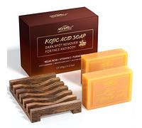 Sapone all'acido cogico Rimozione macchie scure per viso e corpo Schiarente Idratante Uniforma il tono della pelle Sapone alla curcuma per acne Macchie scure Punti neri 2 saponi da 100 g