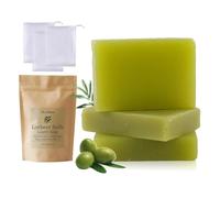 Sapone all'alloro originale, da 90 g, sapone all'olio d'oliva, sapone per capelli, sapone per il viso, sapone naturale all'oliva, vegano con sacchetto per bolle