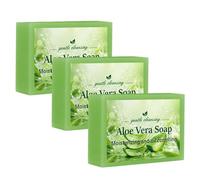 Sapone all'aloe vera, naturale e biologico, per gel doccia e shampoo solido, viso e corpo, 100 g (3 pezzi, verde)