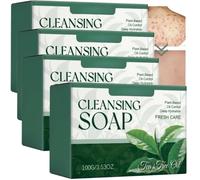 Sapone all'olio di tea tree per viso e corpo con estratti vegetali naturali, sapone esfoliante delicato per uomini e donne, adatto per pelli grasse e soggette a sudore, formula vegetale (4 pezzi)