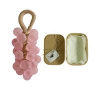 Sapone all'uva con corda,a forma di uva con ganci,detergente delicato,fragranza rinfrescante,idratante per la pelle,sapone decorativo per mani e corpo,adatto sia per uomo che per donna. (Rosa)