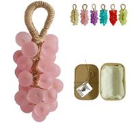 Sapone All'uva Con Cordicella, Sapone Artigianale A Forma Di Grappolo D'uva, Saponi Decorativi Trasparenti Cristallini, Regalo Per Addii Al Nubilato, Battesimi E Spa (A)