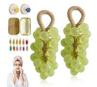 Sapone All'uva Con Cordino, Sapone All'uva Cristallino Fatto A Mano, Detergente Delicato, Per Corpo, Mani E Viso, Per Una Pelle Morbida E Liscia, Aria Fresca(GreenTea*2)