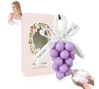 Sapone All'uva su Corda，Detersione Nutriente，Decorazione per la Casa | Fatto a Mano, Sapone All’uva per Detergere la Pelle, Dono per Uomini e Donne, Regalo di Natale e Compleanno, Viola