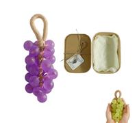 Sapone all'uva su corda, sapone all'uva di cristallo originale fatto a mano, personalizzato, a forma di frutta naturale per lavarsi le mani e respirare aria fresca