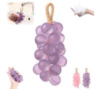 Sapone all'uva su corda, uva fatta a mano a forma di grappolo con processo naturale a freddo, per lavarsi le mani, regalo decorativo per l'aria fresca, decorazioni per la casa, uomini e donne purple