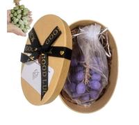 Sapone all'uva su una corda, sapone manuale naturale a grappolo d'uva per uomini e donne, regalo decorativo per docce, battesimi e aria fresca (viola, 40 pezzi + scatola)