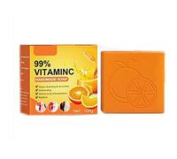 Sapone arancione alla vitamina C, sapone sbiancante alla vitamina C, sapone al 99% vitamina C, saponetta arancione per macchie scure, per viso e corpo esfoliare idratante sbiancante cura (1pcs)