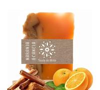 Sapone artigianale arancione e cannella di Savia d'Anima - Sapone naturale aromatico per viso, mani e corpo | con oli essenziali, pulizia idratante | cosmetici solidi vegani - 100 g