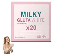 Sapone Bianco Al Gluta Al Latte 20x, Sapone Illuminante Glutatione E Nutriente Per La Pulizia Della Pelle Detergente Quotidiano Delicato Per Viso E Corpo Per Una Pelle Morbida Liscia, 1 PZ