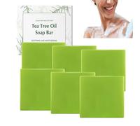 Sapone con olio di tea tree - Sapone naturale per piedi e corpo con olio di cocco, lenitivo e idratante per la pelle pura e sana, per la pulizia quotidiana e rinfrescante (6 pezzi)