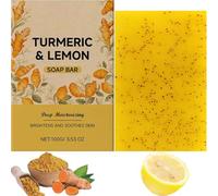 Sapone curcuma per viso e corpo, sapone per curcuma per macchie scure nella zona intima, con saponi vitamina E, detergente viso per levigare e idratare la pelle. (1 pezzo)