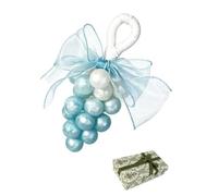 Sapone da bagno decorativo in scatola con grappolo di perline perlescenti, anello intrecciato, sapone per adulti e bagno Display a forma di uva da bagno in scatola decorativa intrecciata perla