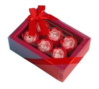 Sapone da bagno profumato a forma di petali di rosa, olio essenziale per piante, set di sapone per gli ospiti a forma di petali, migliori idee regalo per anniversari, compleanni, matrimoni (rosso)