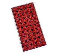 Sapone da bagno profumato a forma di rosa, 50 pezzi, olio essenziale di rosa, petali a forma di fiore per anniversario o regalo