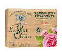 Sapone della Provenza di Le Petit Olivier - Rosa con oli e profumi della città di Grasse in Provenza in una confezione da 2 x 100 g