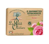 Sapone della Provenza di Le Petit Olivier - Rosa con oli e profumi della città di Grasse in Provenza in una confezione da 2 x 100 g