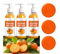 Sapone deodorante per cachi per lavaggio del corpo e barra per profumo maturo, gel doccia deodorante per cachi, sapone detergente per profumo per corpo, gel doccia per odore della pelle. (3sets)