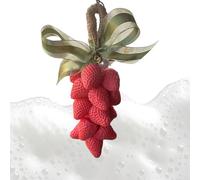 Sapone detergente a forma di fragola, per pelle sensibile con cordoncino - detergente illuminante estetico per pelle mani, uomini e donne, bagno decorativo