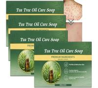 Sapone detergente con olio di albero del tè, esfoliante delicato, per uomo e donna, allevia i dolori ai piedi e le irritazioni della pelle, sapone naturale all'olio di tea tree con burro di karitè