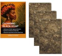 Sapone detergente idratante, detergente viso e corpo al sapone nero africano, sapone nutriente per il bagno, deterge delicatamente la pelle, adatto a tutti i tipi di pelle