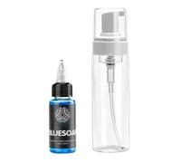 Sapone detergente neutro Tattoo Blue Soap da 40 ml per tatuaggi, con flacone vuoto da 200 ml - Kit per la pulizia e la cura post-tatuaggio