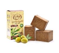 sapone di Aleppo originale con 20% olio d’ Alloro e 80% olio d’Oliva 3 saponette da 200 g sapone naturale mani corpo viso e capelli prodotto artigianale