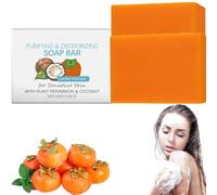 Sapone di cacis per l'odore degli anziani, sapone deodorante con cachi, sapone di cacis per l'odore del corpo, pelle liscia nutriente e delicata che pulisce a fondo, sapone naturale per uomini e donne