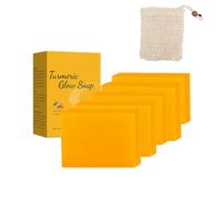 Sapone di curcuma biologico per viso e corpo, pelle naturale schiarente idratante, dissolvenza macchie scure e cicatrici, detergente delicato per pelli sensibili con vitamina C (3PCS)