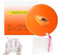 Sapone di Papaya - Pulizia delicata per pelle grassa e sensibile, consistenza migliorata e tono uniforme, sapone sbiancante alla papaia naturale per pelli sensibili.