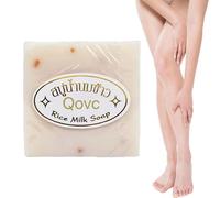 Sapone di riso thailandese | 2 pezzi di sapone al latte di riso | barra detergente per lavare il bagno | sapone sbiancante per le mani | sapone al latte di riso per rasatura, lavaggio viso e trucco