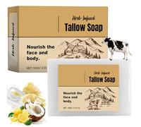 Sapone di Sego, Beef Tallow Soap, Sapone Idratante, Lenisce, Lava Viso e Corpo, Esfoliante Delicato, riduzione dei pori e pulizia profonda, Ottimo per Pelli Pruriginose, Secche e Sensibili