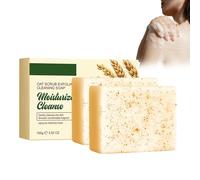 Sapone Esfoliante Alla Farina D'avena Con Ingredienti Naturali E Organici - 2 Pezzi, Detergente Idratante E Delicato per Uomini E Donne, Nutriente E Levigante per Una Pelle Luminosa Cleansing Soap