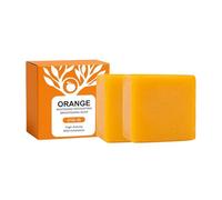 Sapone esfoliante arancione, sapone esfoliante per la pulizia del viso, sapone Gloomy Skin Essence per rimuovere macchie scure, iperpigmentazione, sapone esfoliante arancione per viso
