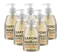 Sapone Extra Puro,MARSIGLIA, Per Mani, Viso e Corpo, Con Estratto Biologico Di Foglia Di Olivo 500ml (6 Unità)