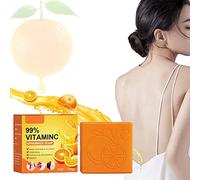 Sapone fatto a mano alla vitamina C, 100 g, sapone biologico naturale con 99% di vitamina C ed estratto di arancia, per viso e corpo esfoliante idratante sbiancante cura (1 pz)