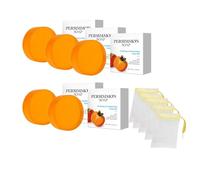 Sapone Kaki - Sapone naturale deodorante per il corpo con estratto di cachi, pulizia profonda e idratante per uomini e donne, 100 g con rete in schiuma (5)