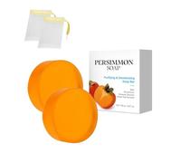 Sapone Kaki - Sapone naturale deodorante per il corpo con estratto di cachi, pulizia profonda e idratante per uomini e donne, 100 g con rete in schiuma (2)